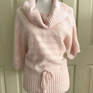 New Directions Cowl Neck Short Sleeve Sweater